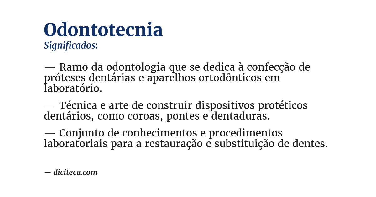 Significado de odontotecnia