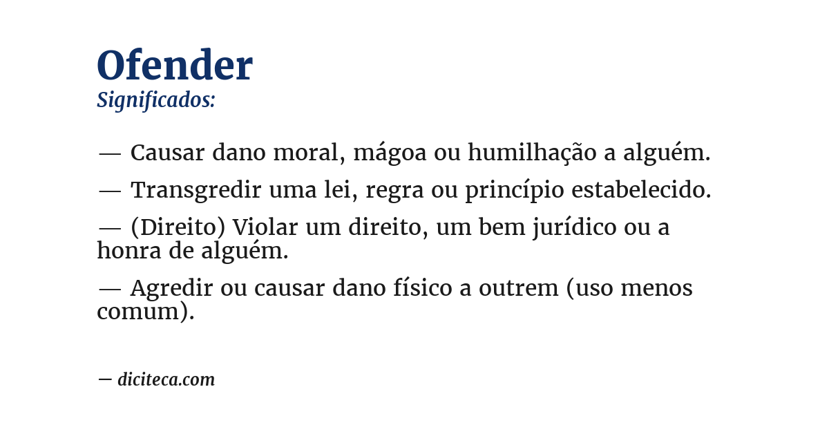 Significado de ofender