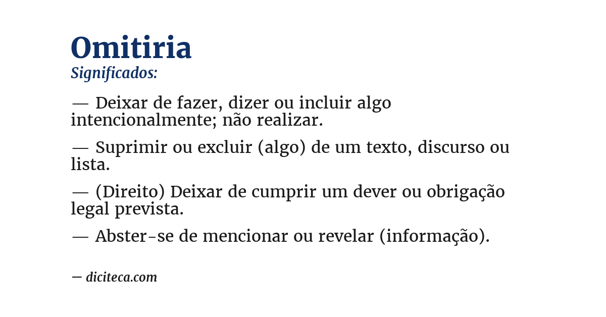 Significado de omitiria
