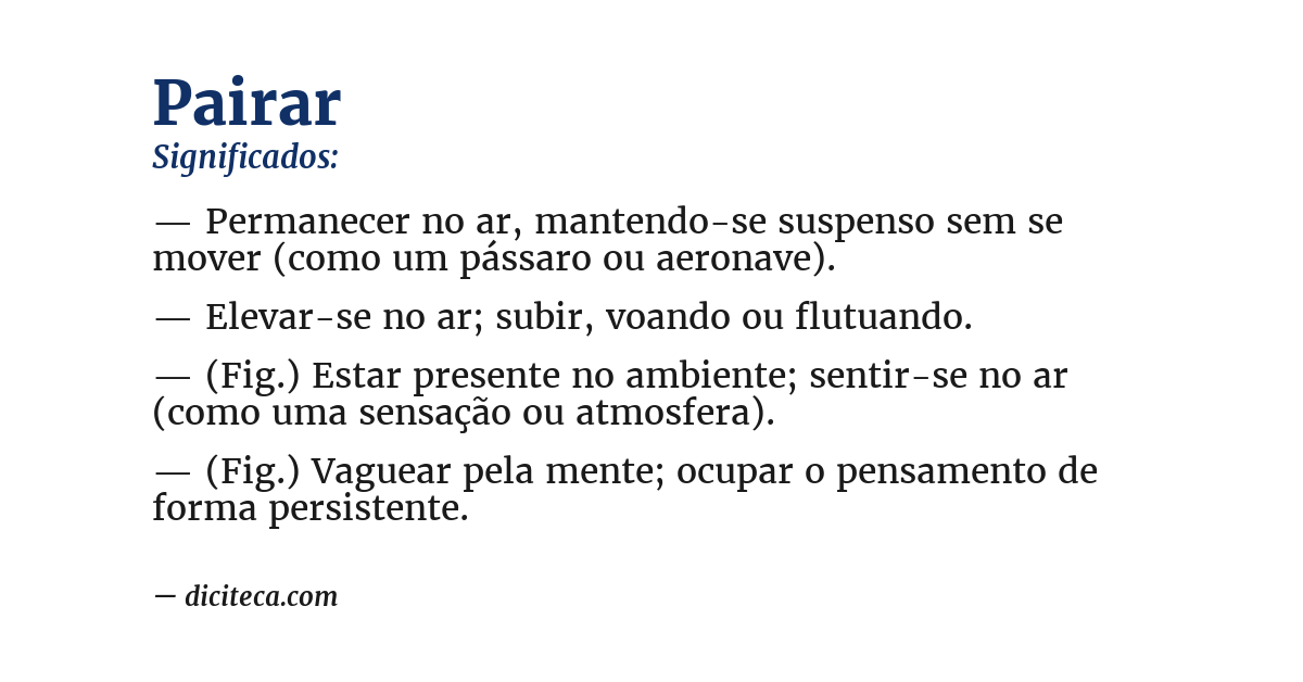 Significado de pairar