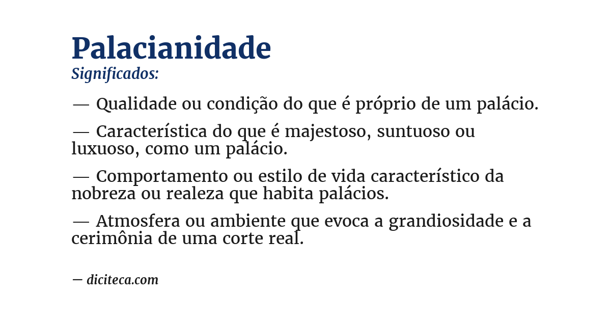 Significado de palacianidade