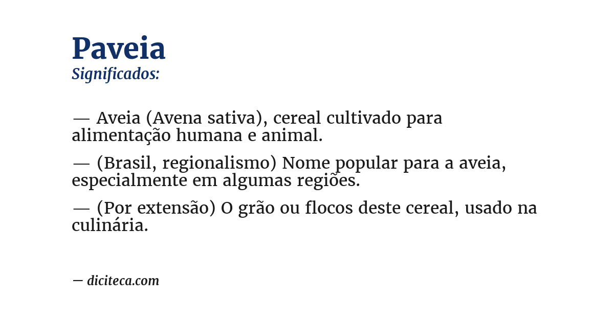 Significado de paveia