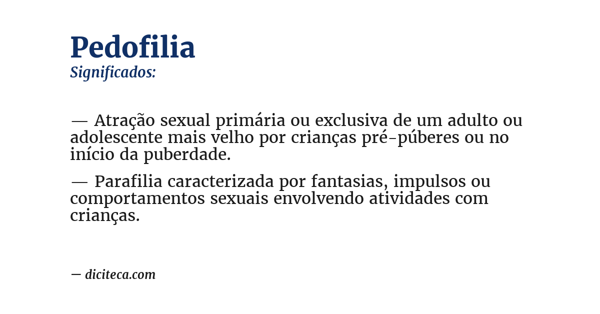 Significado de pedofilia