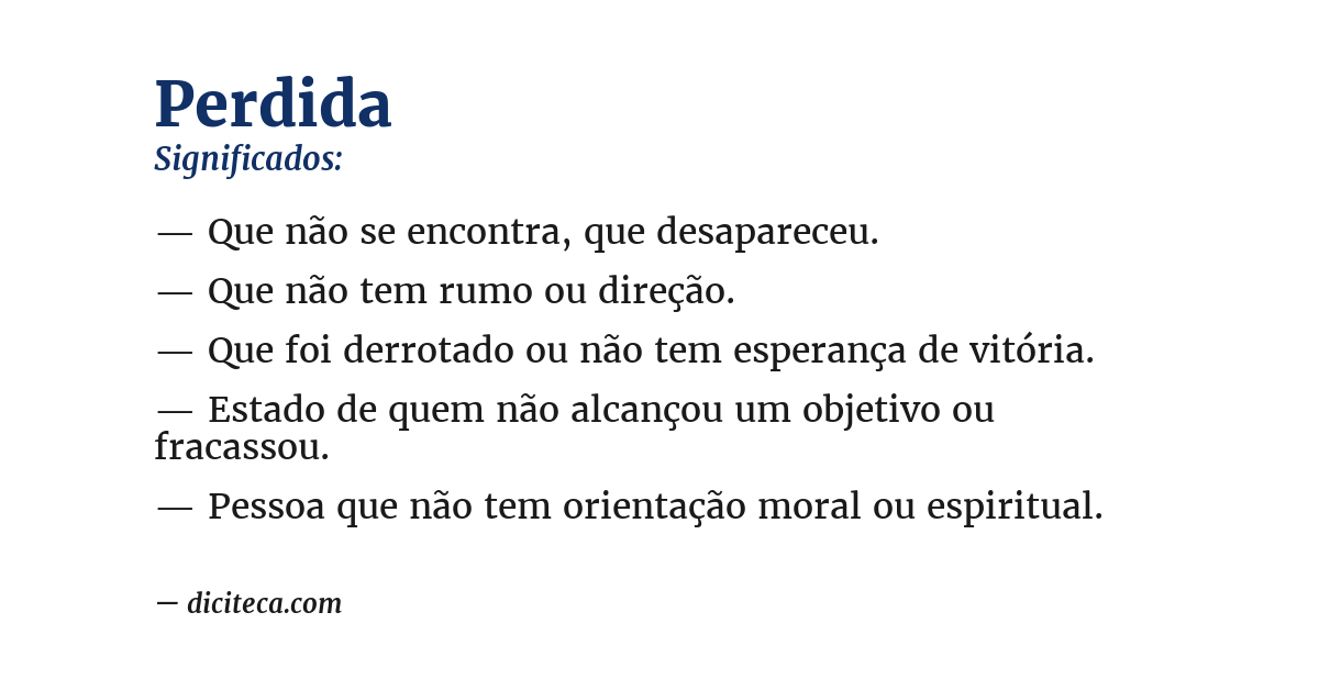 Significado de perdida