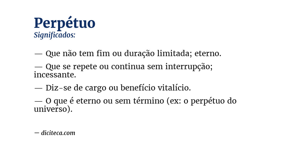 Significado de perpétuo