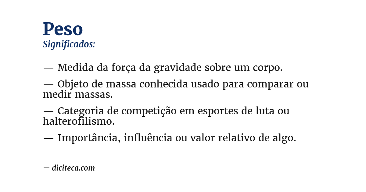 Significado de peso