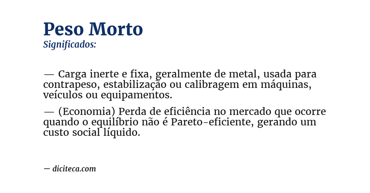 Significado de peso morto