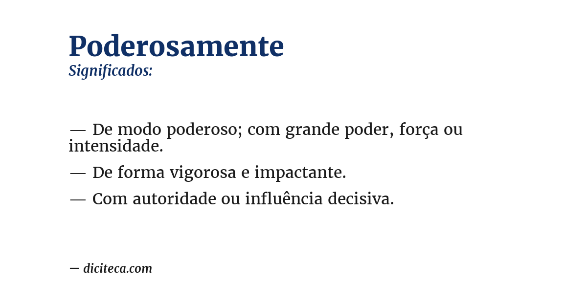 Significado de poderosamente