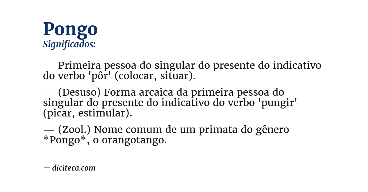 Significado de pongo