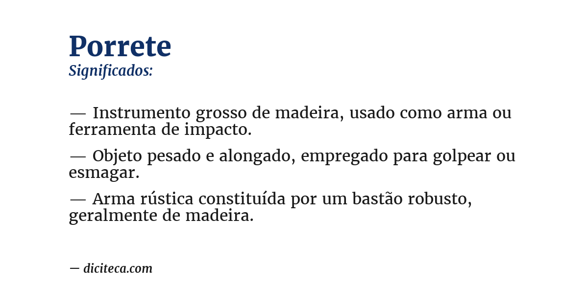 Significado de porrete