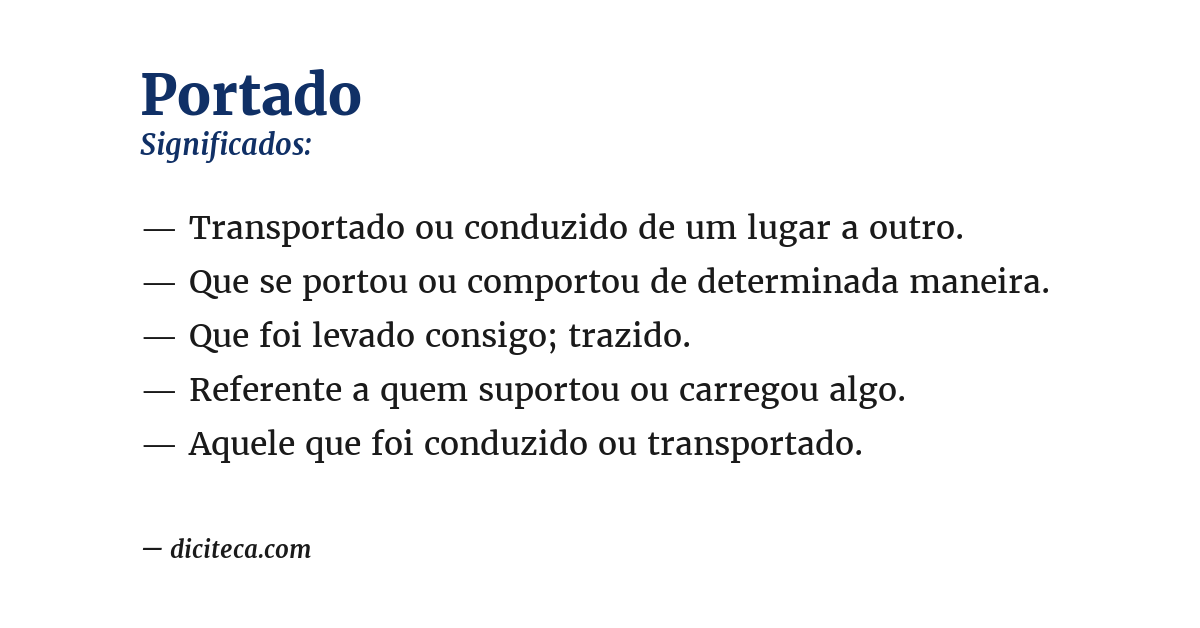 Significado de portado
