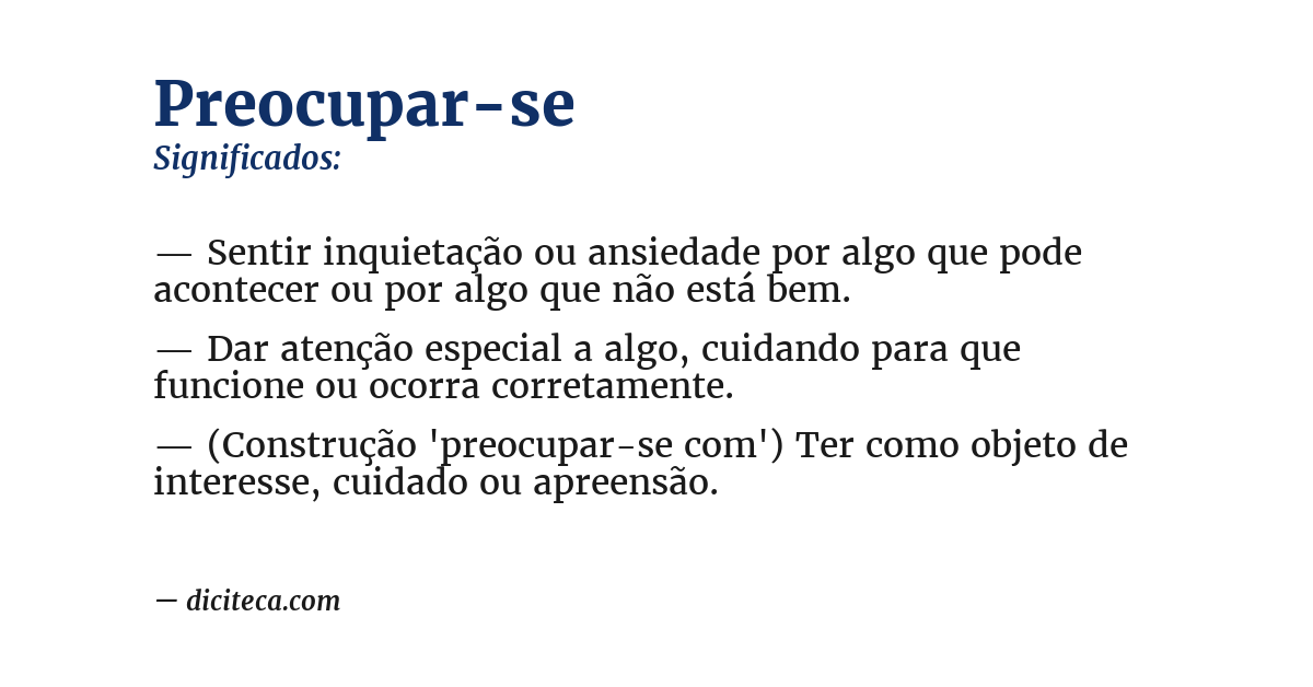 Significado de preocupar-se