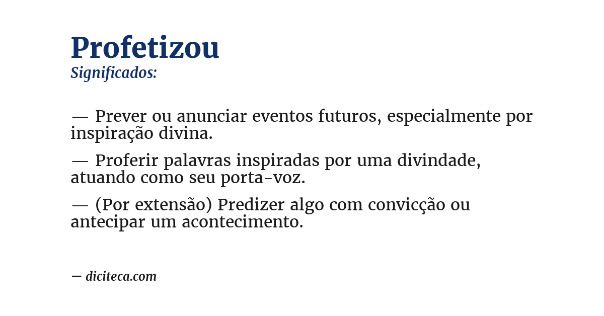 Significado de profetizou