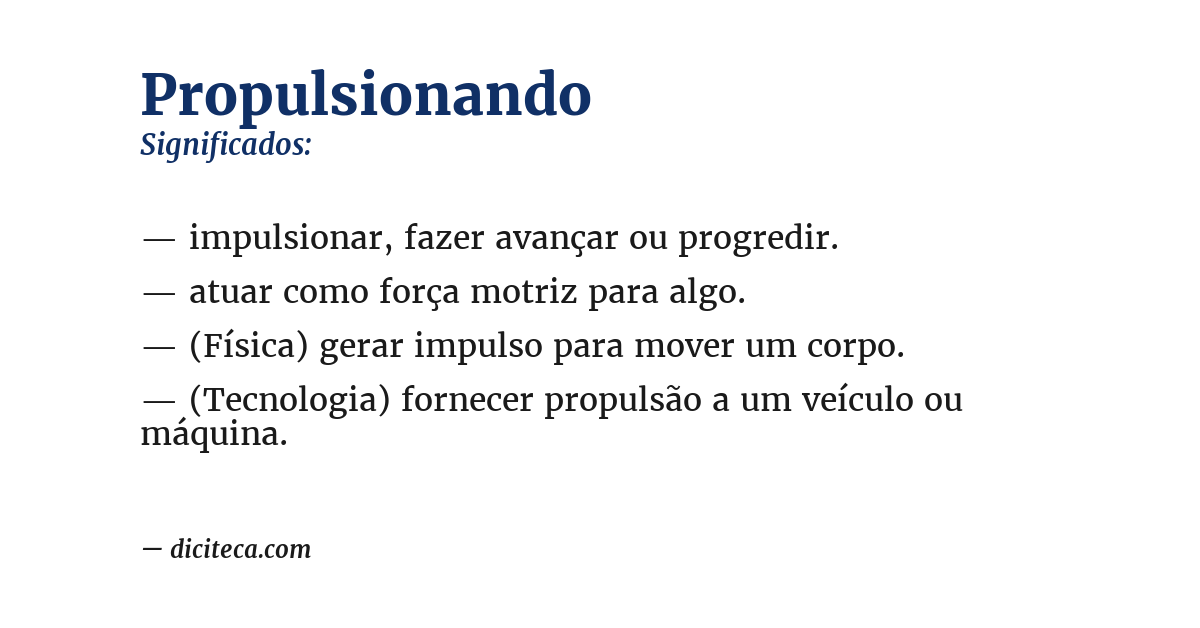 Significado de propulsionando