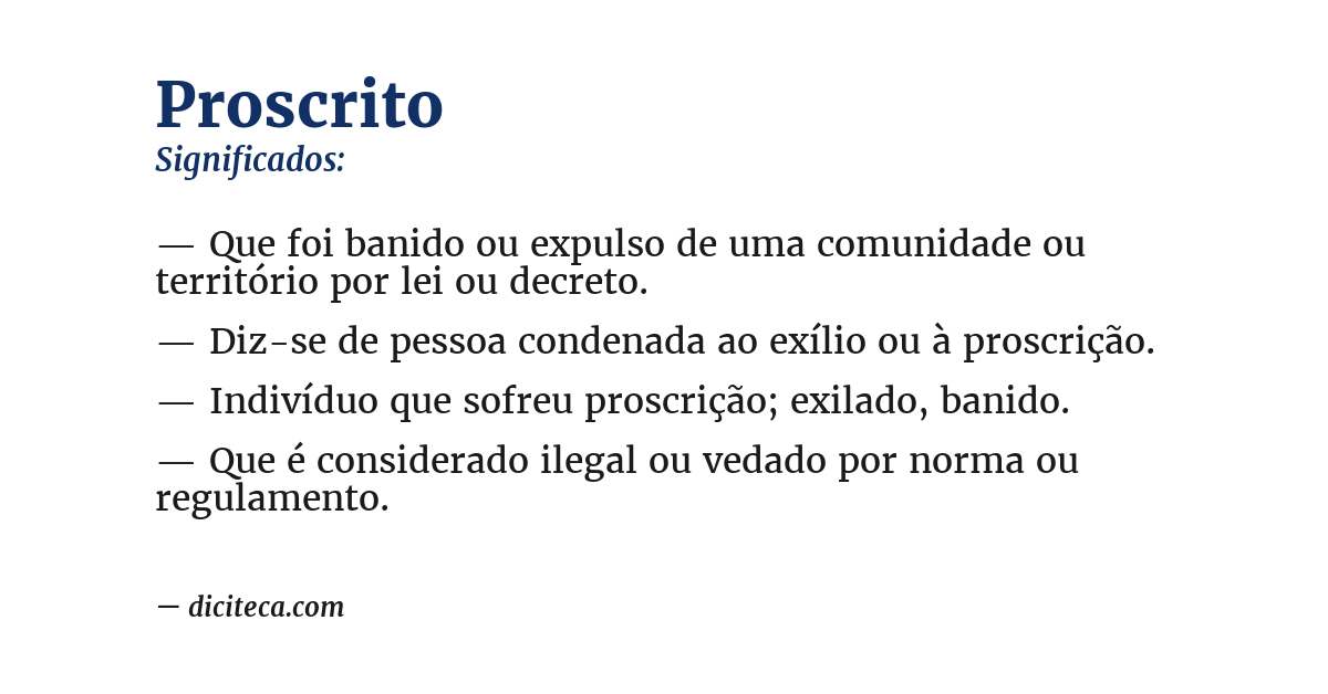Significado de proscrito