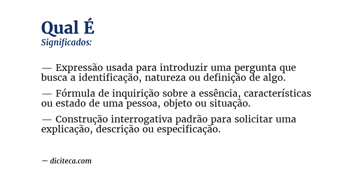 Significado de qual é