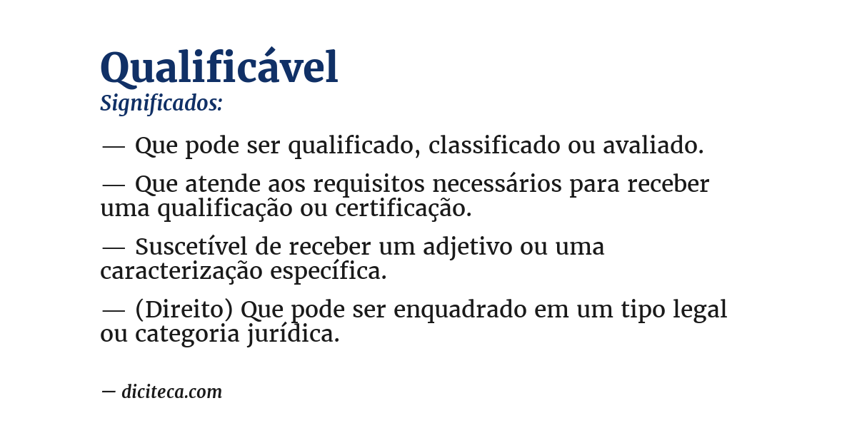 Significado de qualificável