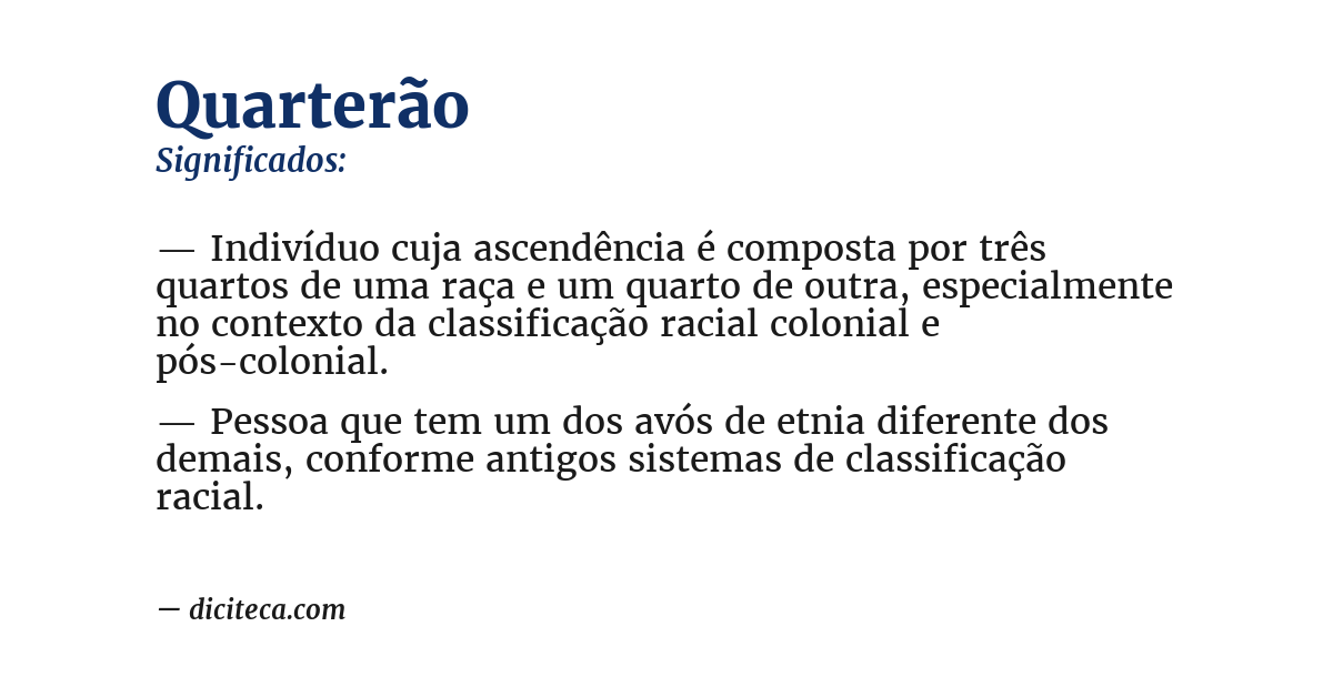 Significado de quarterão