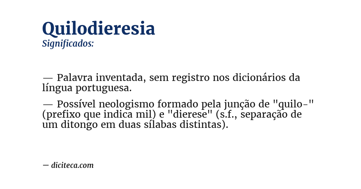 Significado de quilodieresia