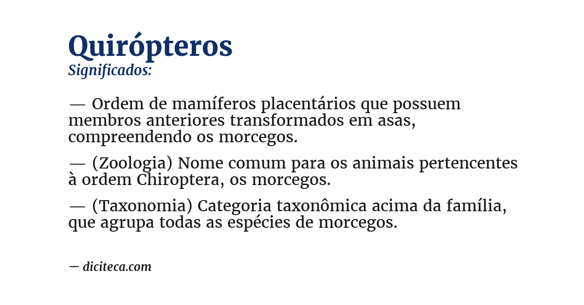 Significado de quirópteros