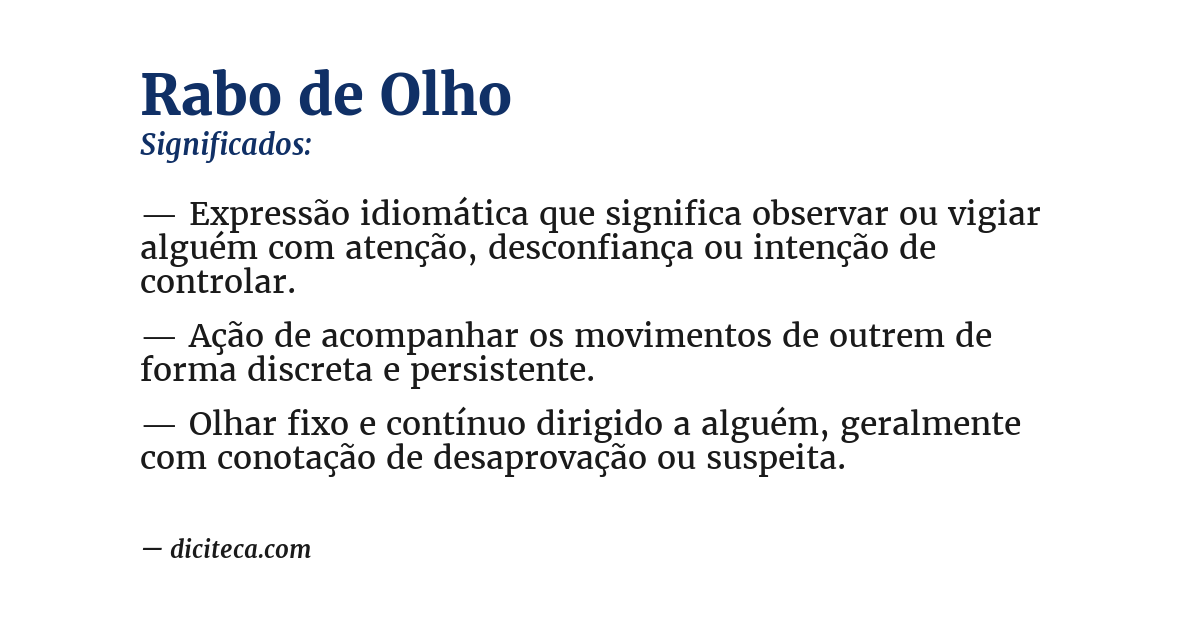 Significado de rabo de olho