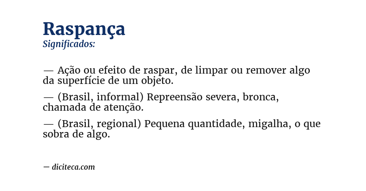 Significado de raspança