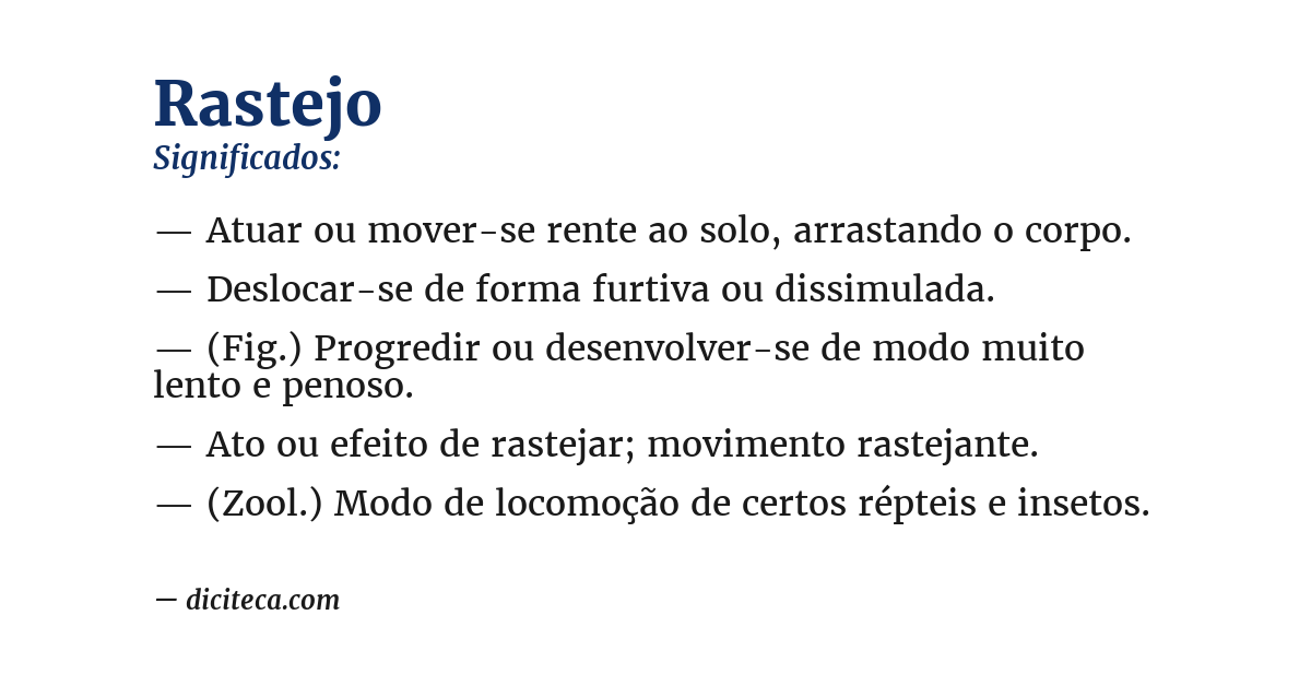 Significado de rastejo