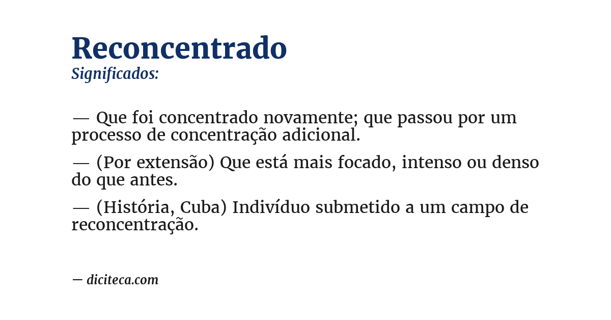 Significado de reconcentrado