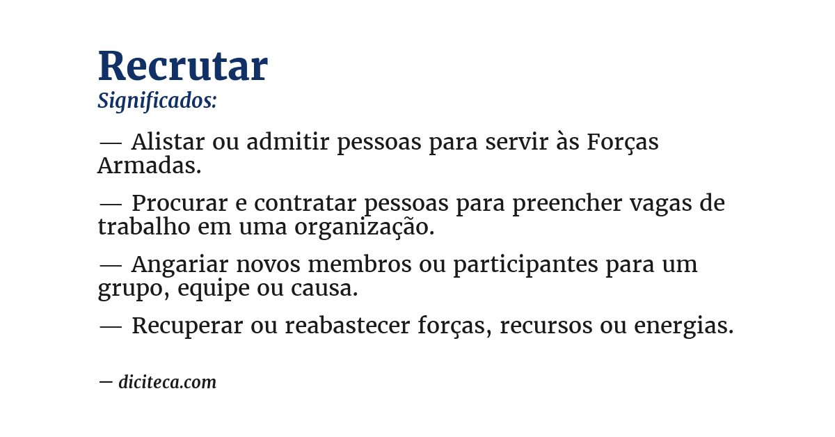 Significado de recrutar