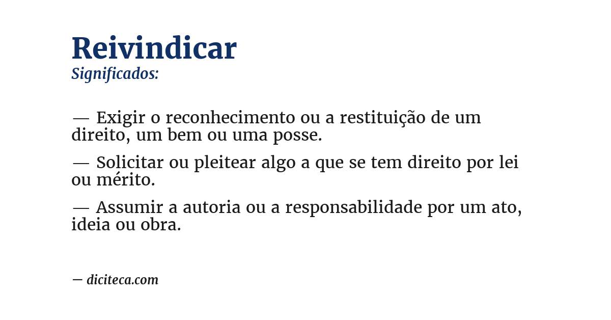 Significado de reivindicar
