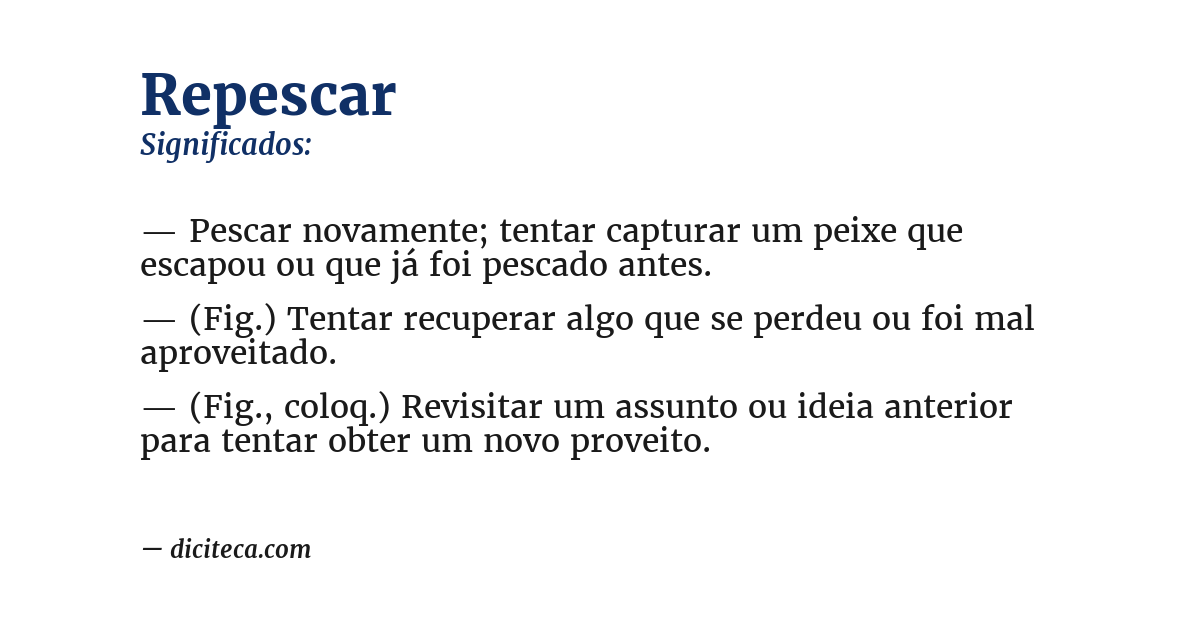 Significado de repescar
