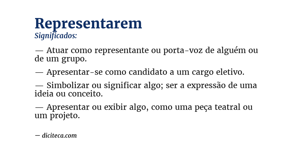 Significado de representarem