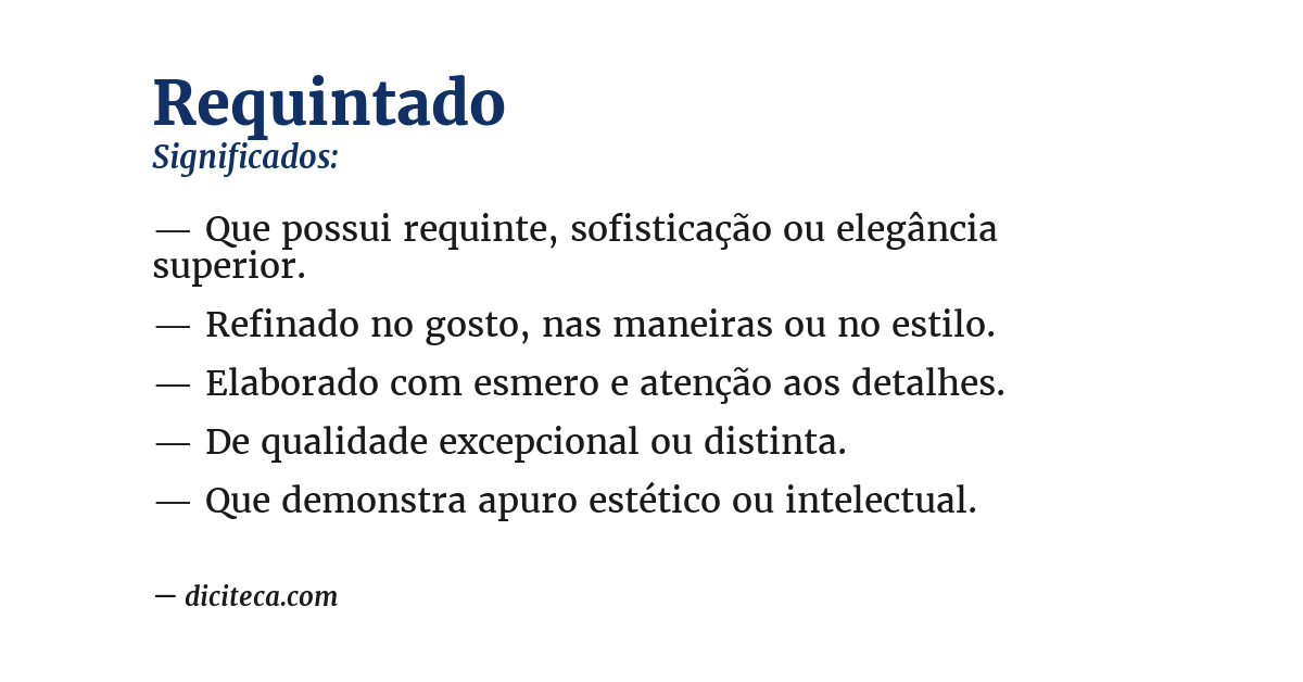 Significado de requintado