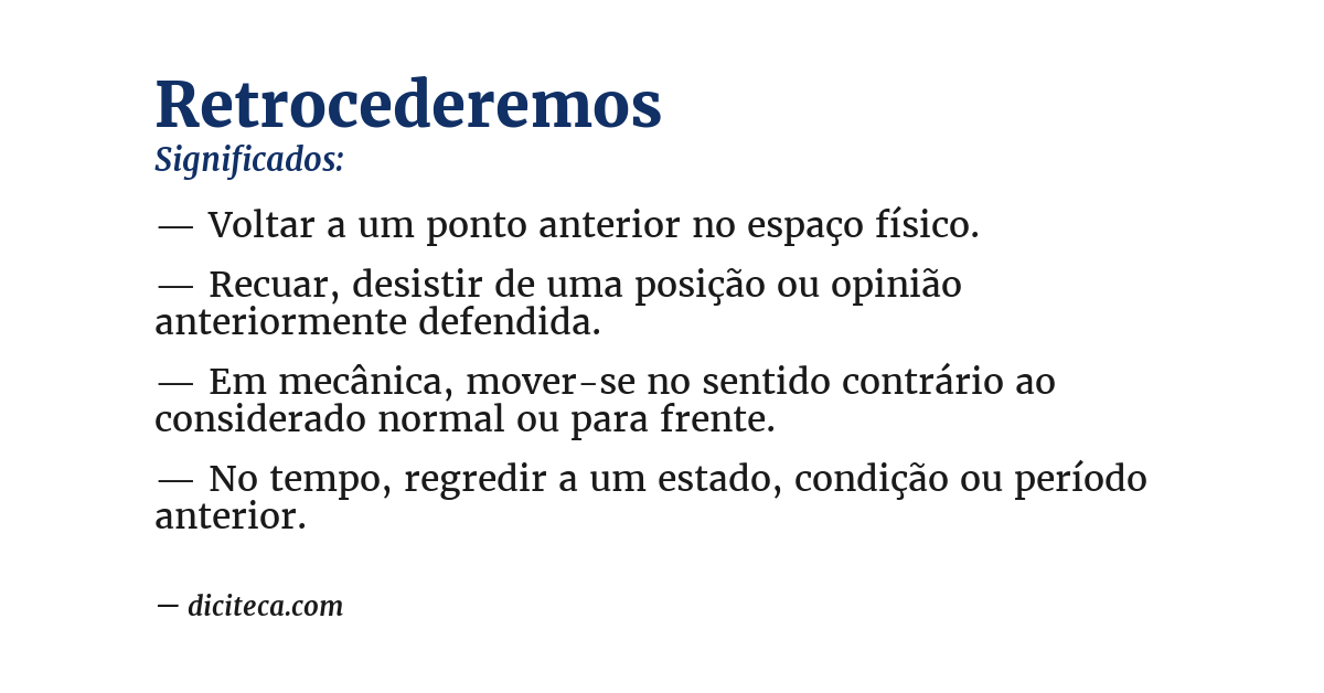 Significado de retrocederemos