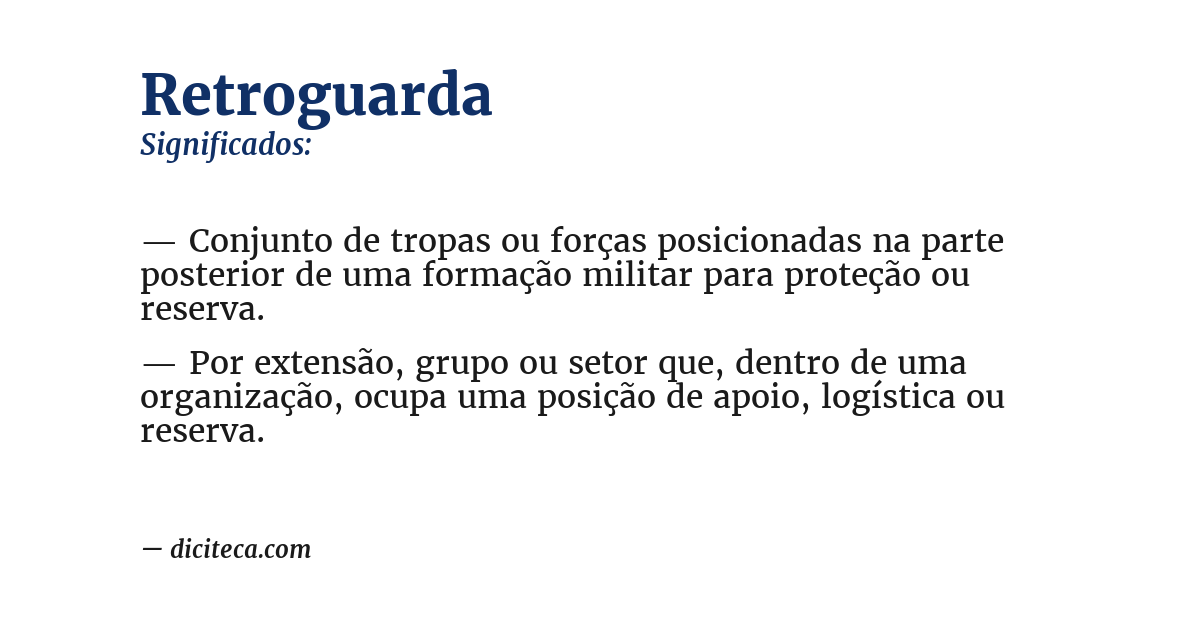 Significado de retroguarda