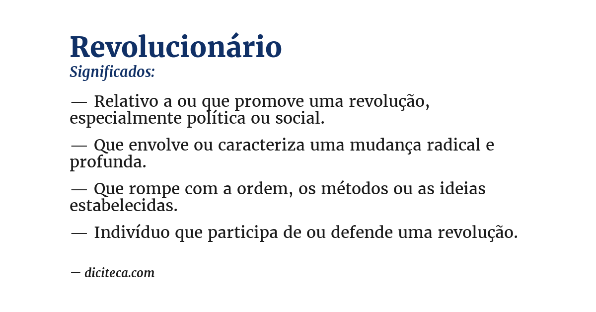 Significado de revolucionário
