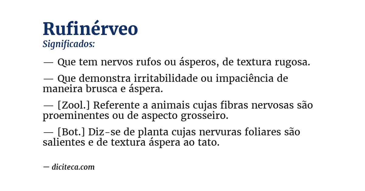 Significado de rufinérveo