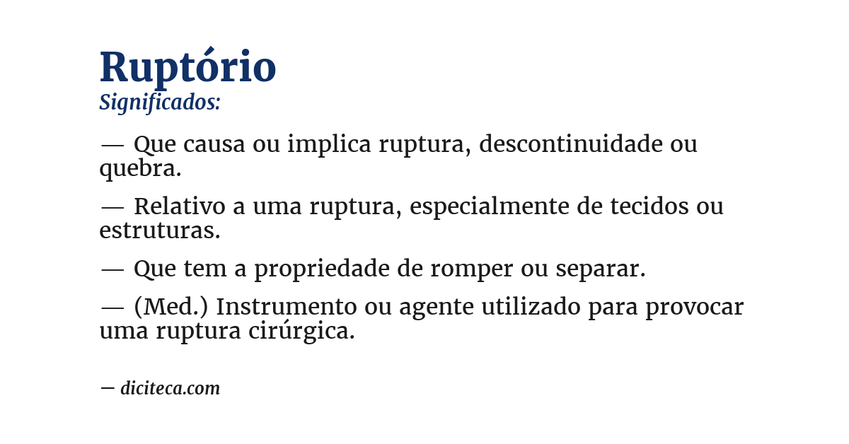 Significado de ruptório
