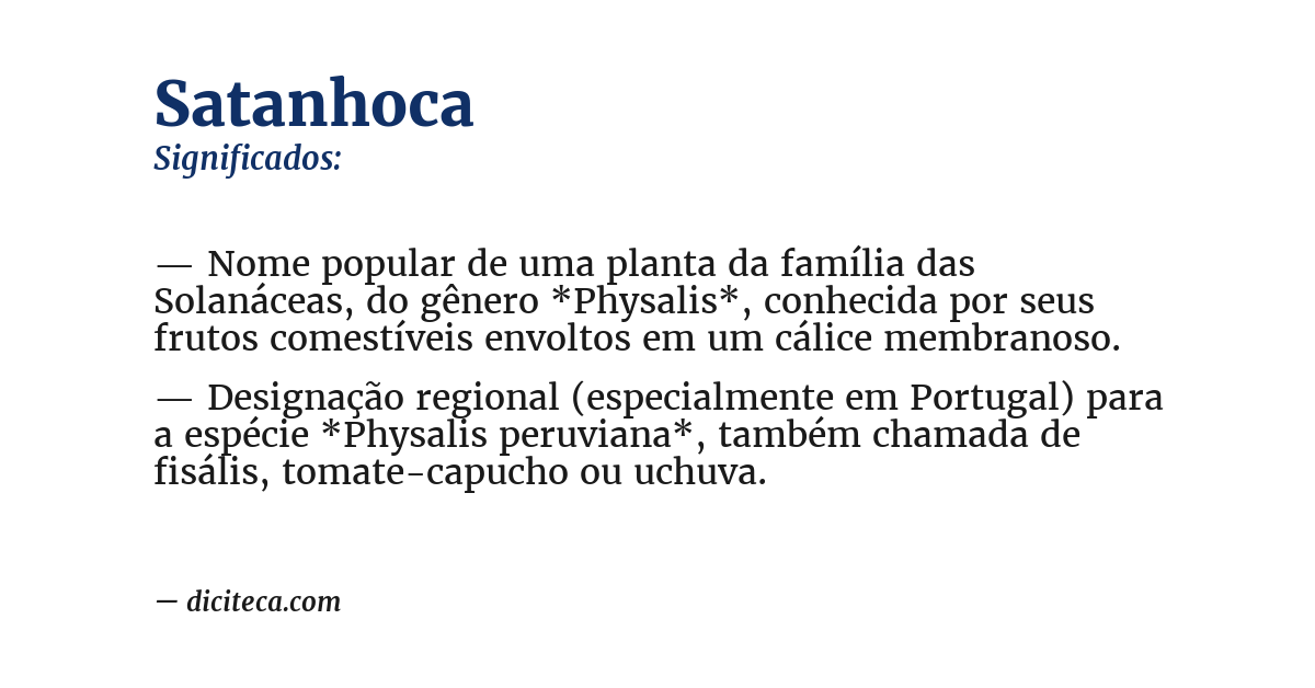 Significado de satanhoca