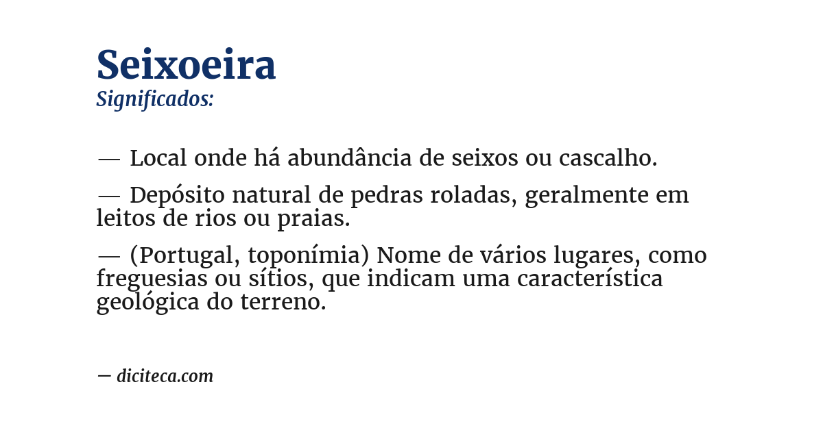 Significado de seixoeira