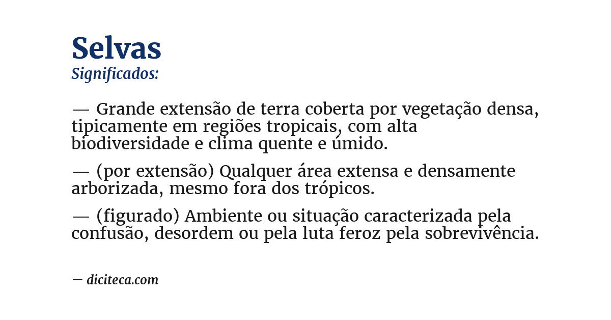 Significado de selvas