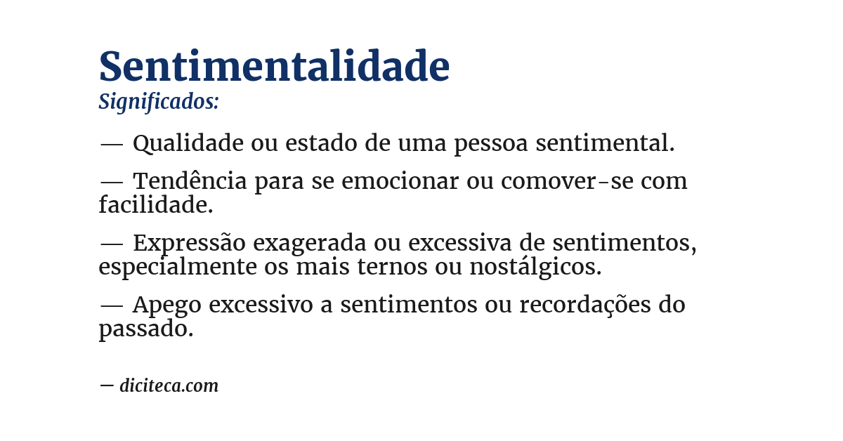 Significado de sentimentalidade