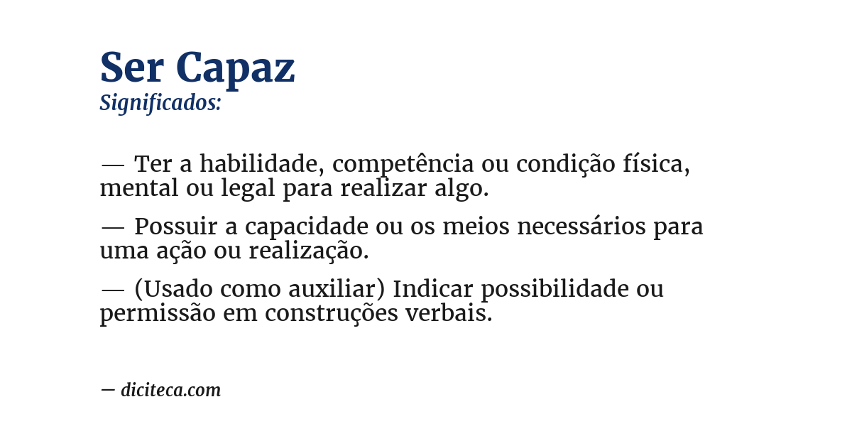 Significado de ser capaz