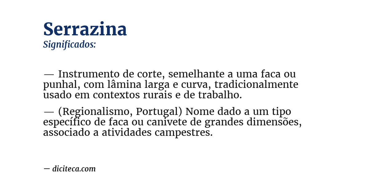 Significado de serrazina