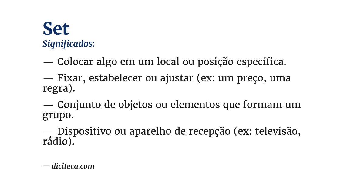 Significado de set