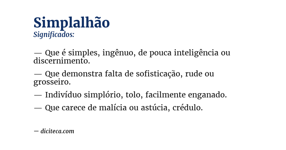 Significado de simplalhão