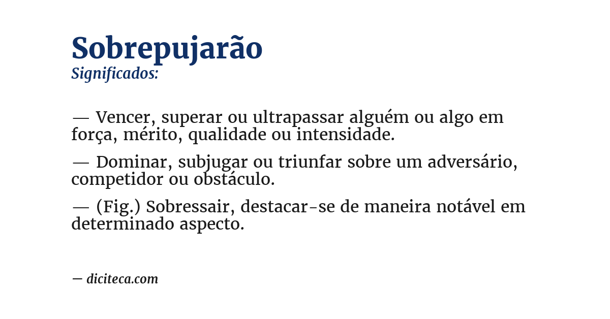 Significado de sobrepujarão