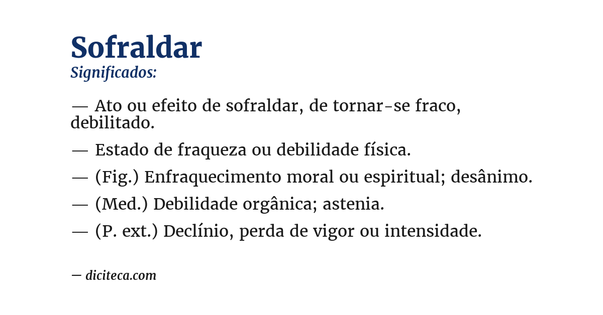 Significado de sofraldar