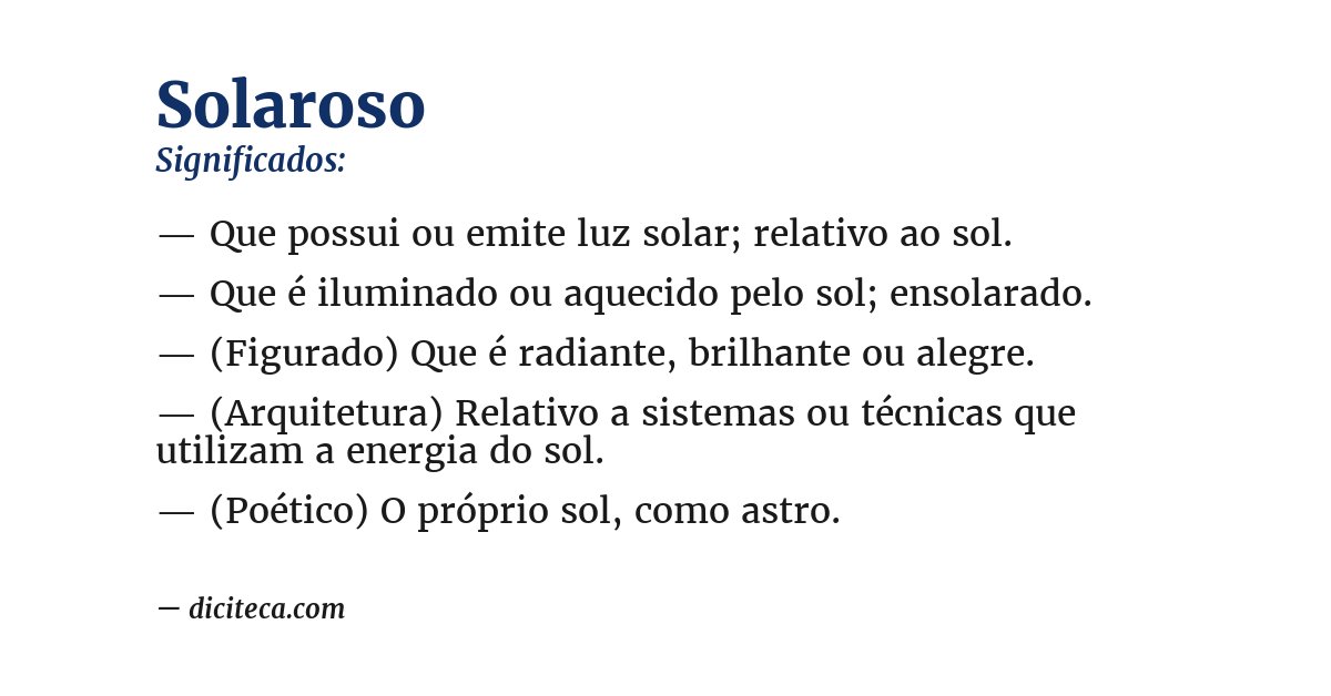 Significado de solaroso