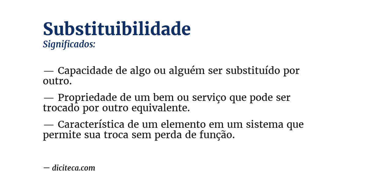 Significado de substituibilidade
